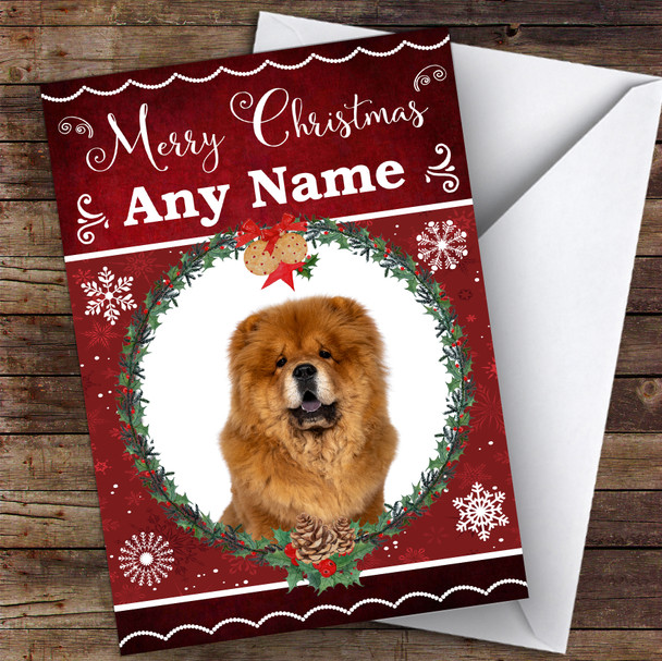 Chow Chow Dog Traditional Animal Personalised Christmas Card