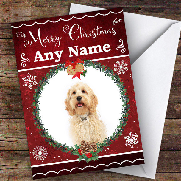 Cockapoo Dog Traditional Animal Personalised Christmas Card