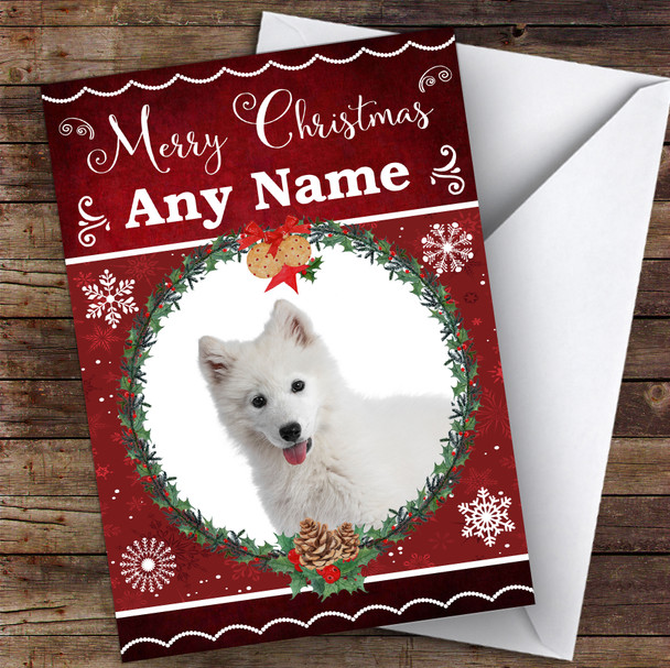 Samoyed Dog Traditional Animal Personalised Christmas Card