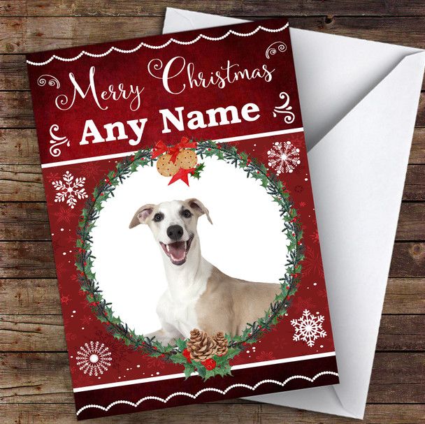 Whippet Dog Traditional Animal Personalised Christmas Card