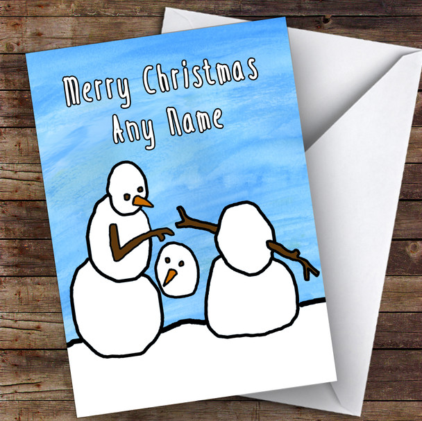 Funny Snowman Playing Basketball With Head Hobbies Personalised Christmas Card