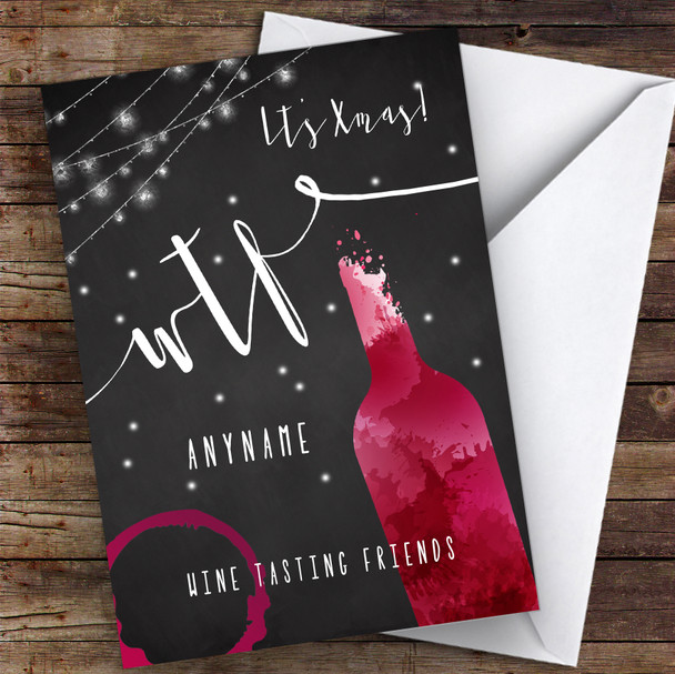 Wine Tasting Wtf Funny Xmas Hobbies Personalised Christmas Card