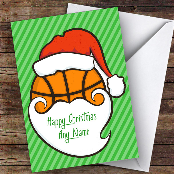 Basketball Santa Face Hobbies Personalised Christmas Card