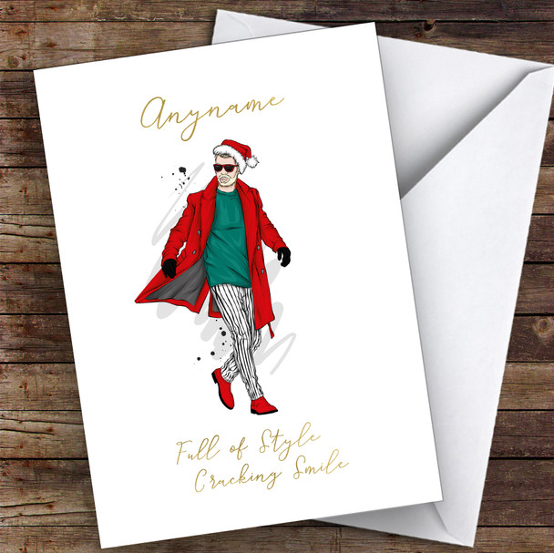 Fashion Too Glam Male Hobbies Personalised Christmas Card