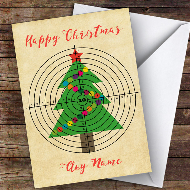Archery Tree Target Hobbies Personalised Christmas Card