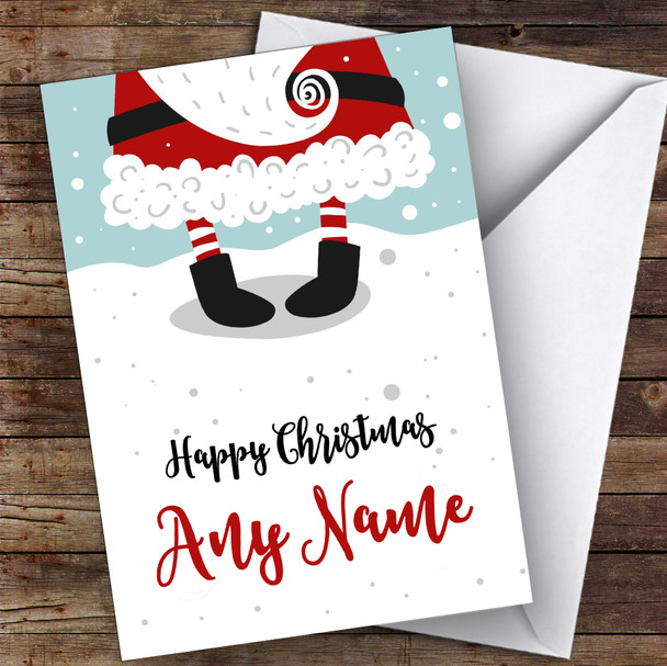 Santa's Legs Modern Personalised Christmas Card
