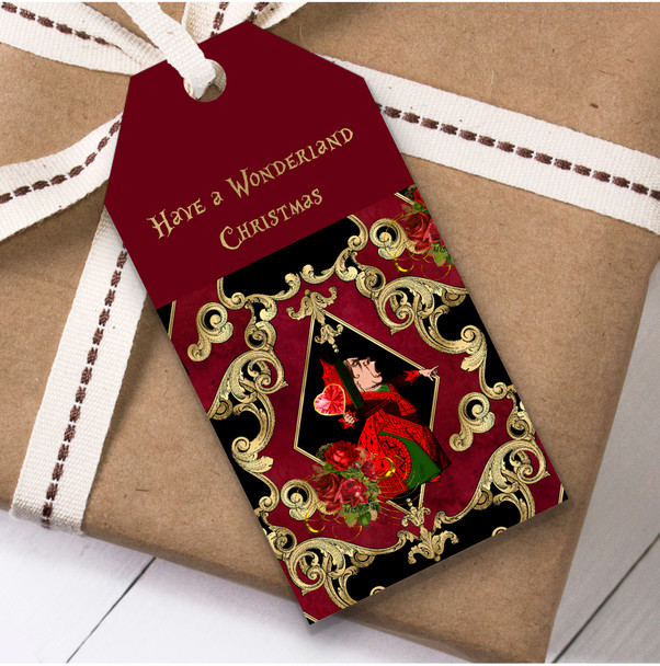 Alice In Wonderland Black Gold Queen Christmas Gift Tags