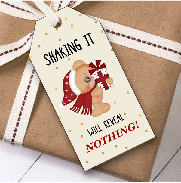 Funny Shaking It Will Reveal Nothing Christmas Gift Tags
