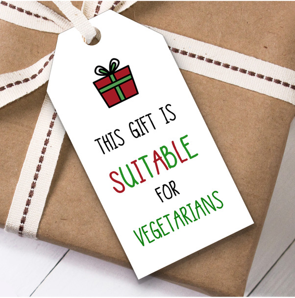 Funny Suitable For Vegetarians Christmas Gift Tags