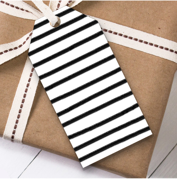 Black & White Stripes Christmas Gift Tags