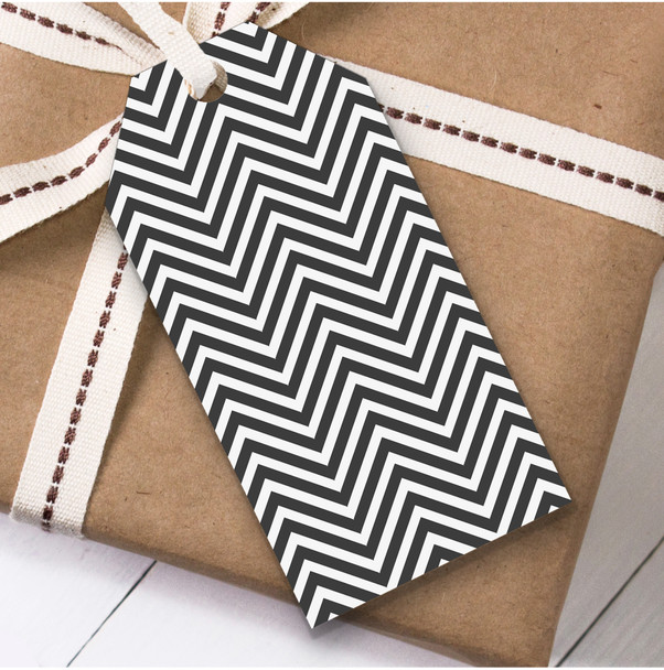 Black & White Zig Zag Christmas Gift Tags