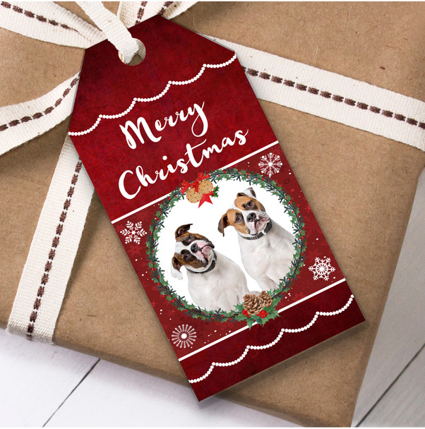 American Bulldog Dog Christmas Gift Tags