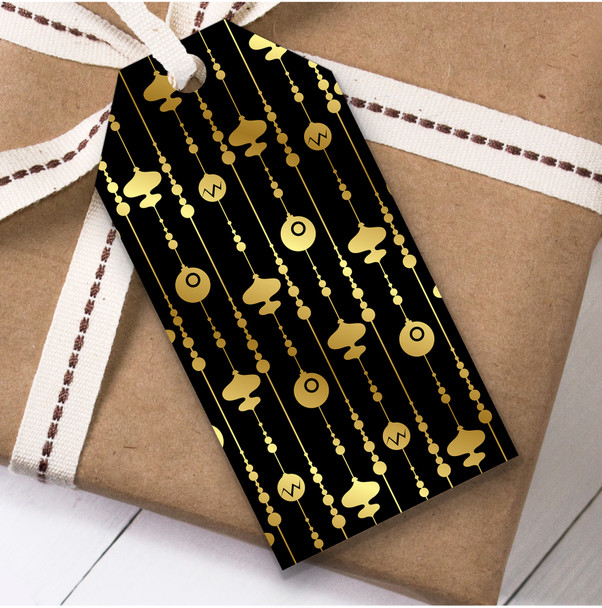 Black Gold Ornaments Christmas Gift Tags