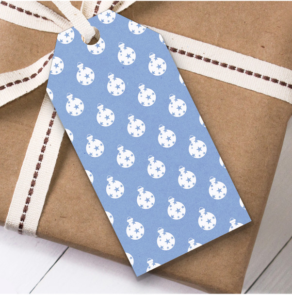 Dusky Blue Baubles Christmas Gift Tags