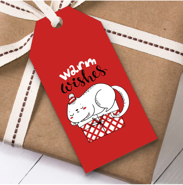 Sleeping Cat Christmas Gift Tags