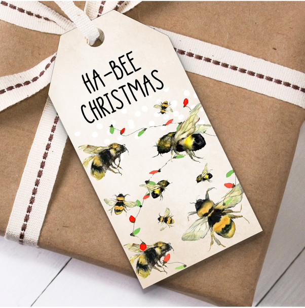 Funny Bee Christmas Gift Tags