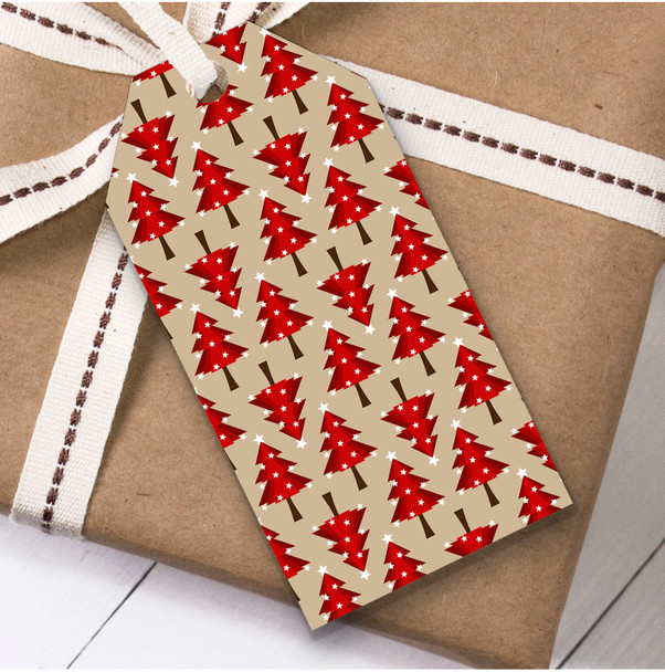 Red Trees Christmas Gift Tags
