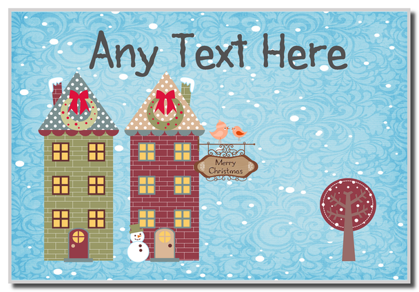 Christmas Town Houses Christmas Personalised Placemat