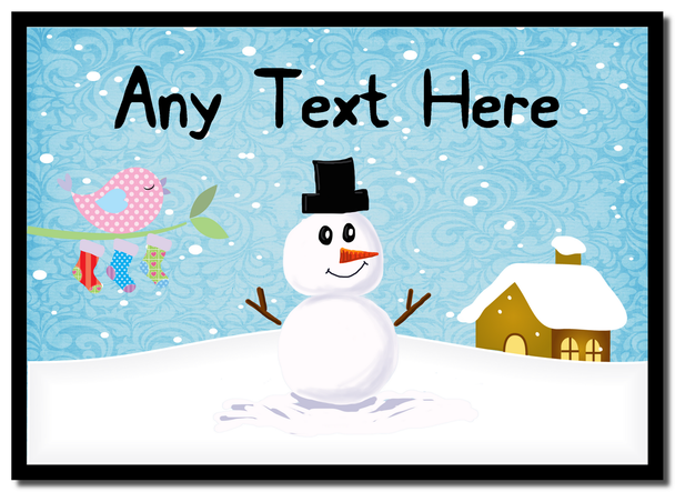 Snowman and Bird Singing Christmas Personalised Placemat
