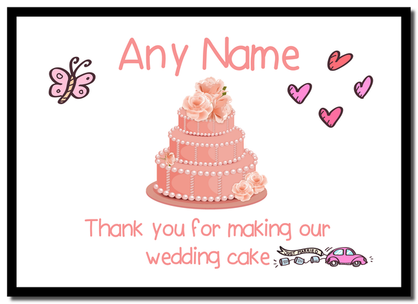 Thank You For Making Our Wedding Cake Coral  Personalised Placemat