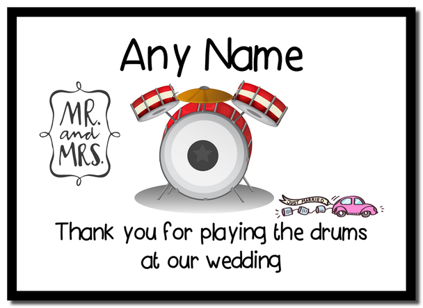 Thank You For Playing The Drums At Our Wedding  Personalised Placemat