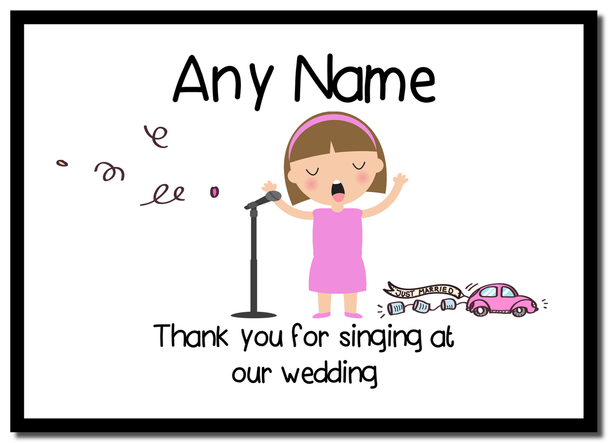 Thank You For Singing At Our Wedding Female  Personalised Placemat