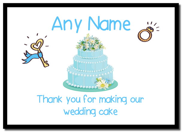 Thank You For Making Our Wedding Cake Blue  Personalised Mousemat