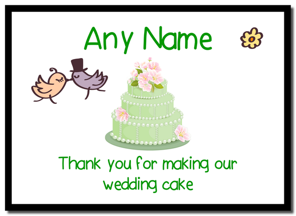 Thank You For Making Our Wedding Cake Green  Personalised Mousemat