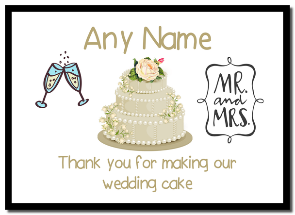 Thank You For Making Our Wedding Cake Ivory  Personalised Mousemat