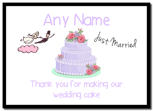 Thank You For Making Our Wedding Cake Lilac  Personalised Mousemat