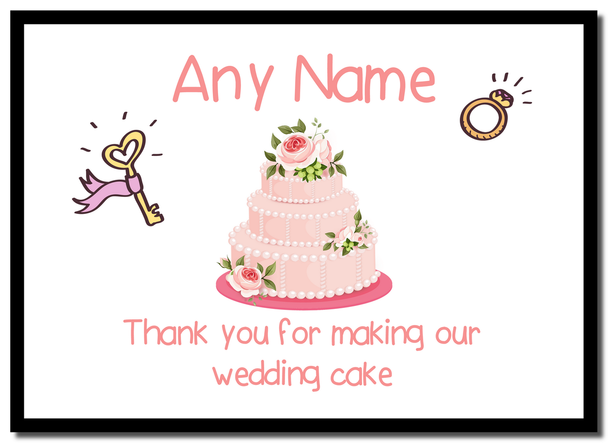 Thank You For Making Our Wedding Cake Pink  Personalised Mousemat