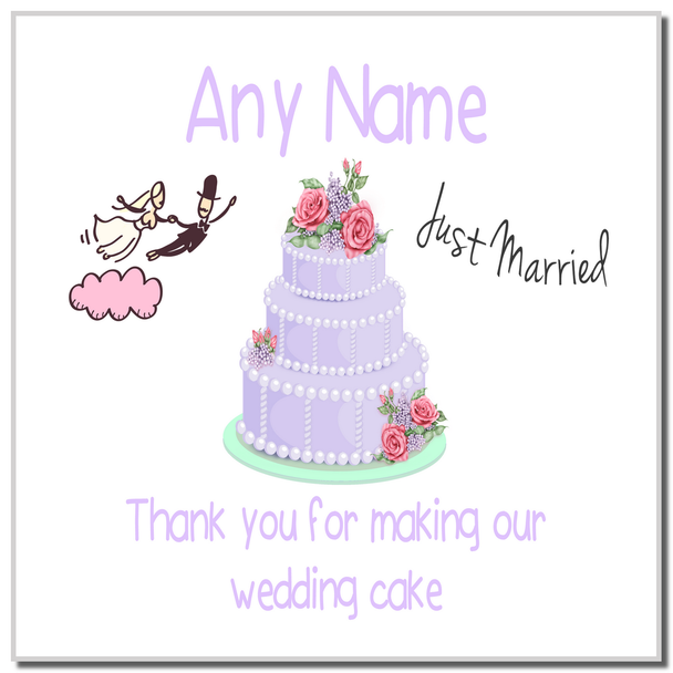 Thank You For Making Our Wedding Cake Lilac Personalised Coaster