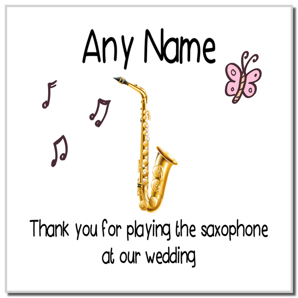 Thank You For Playing The Saxophone At Our Wedding Personalised Coaster