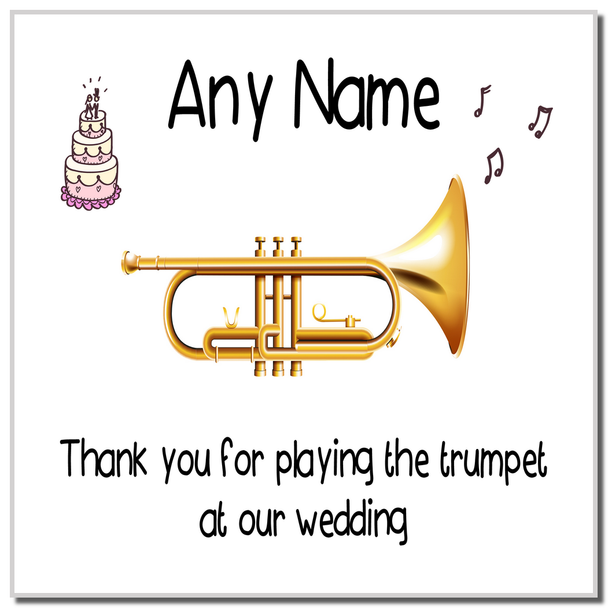 Thank You For Playing The Trumpet At Our Wedding Personalised Coaster