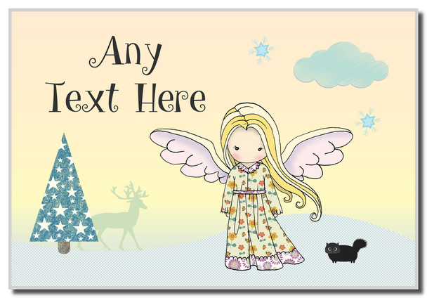 Angel Blond Hair Christmas Personalised Magnet