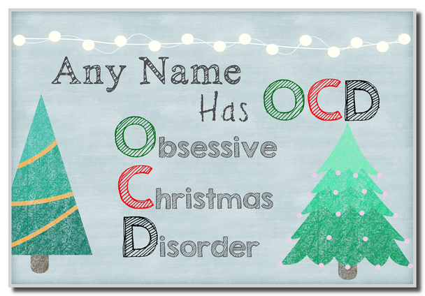 Christmas Trees OCD Christmas Personalised Magnet