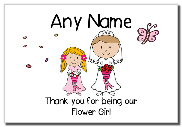 Thank You Flower Girl  Personalised Magnet