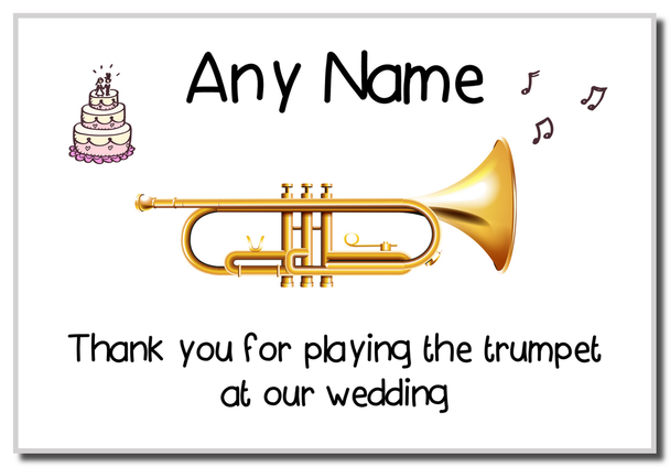 Thank You For Playing The Trumpet At Our Wedding  Personalised Magnet