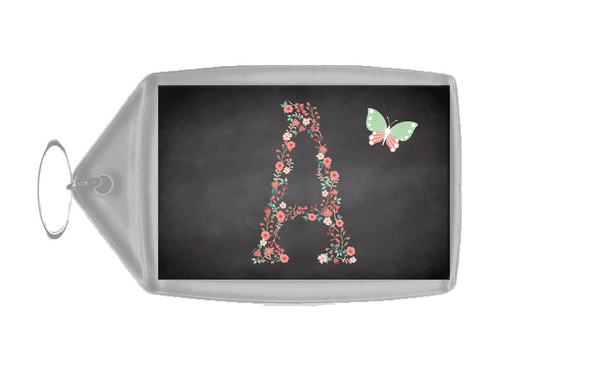 Chalk Letter Initial A  Personalised Keyring