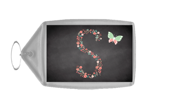 Chalk Letter Initial S  Personalised Keyring