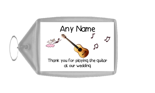 Thank You For Playing The Guitar At Our Wedding  Personalised Keyring