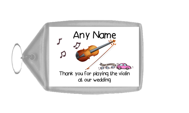 Thank You For Playing The Violin At Our Wedding  Personalised Keyring