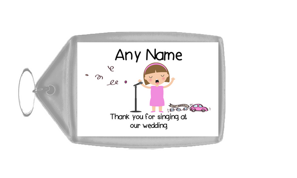 Thank You For Singing At Our Wedding Female  Personalised Keyring