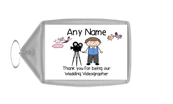 Thank You For Being Our Wedding Videographer Male  Personalised Keyring