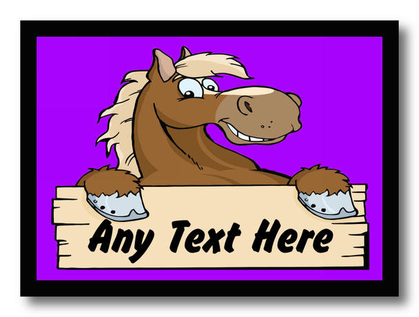 Cartoon Horse Purple Personalised Dinner Table Placemat