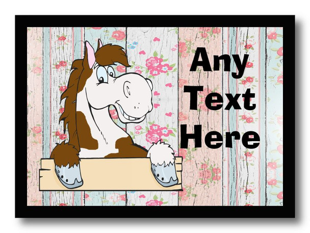 Skewbald Horse Floral Personalised Dinner Table Placemat