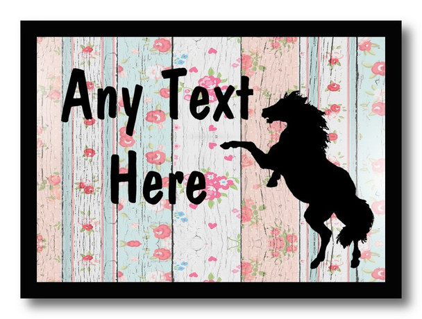 Stallion Horse Shabby Wood Personalised Dinner Table Placemat