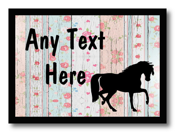 Trotting Horse Shabby Wood Personalised Dinner Table Placemat