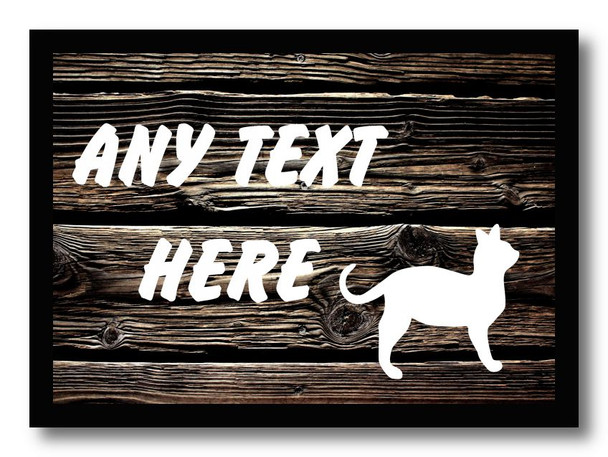 Dark Wood Cat Personalised Dinner Table Placemat