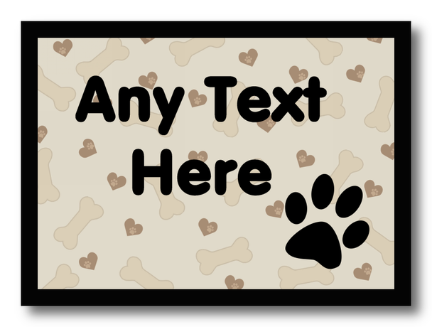 Beige Dog Bones Personalised Dinner Table Placemat